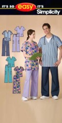 3633 SIMPLICITY SS SCRUB TOPS,LO RISE PANTS UNSX PATTERN XS=XL